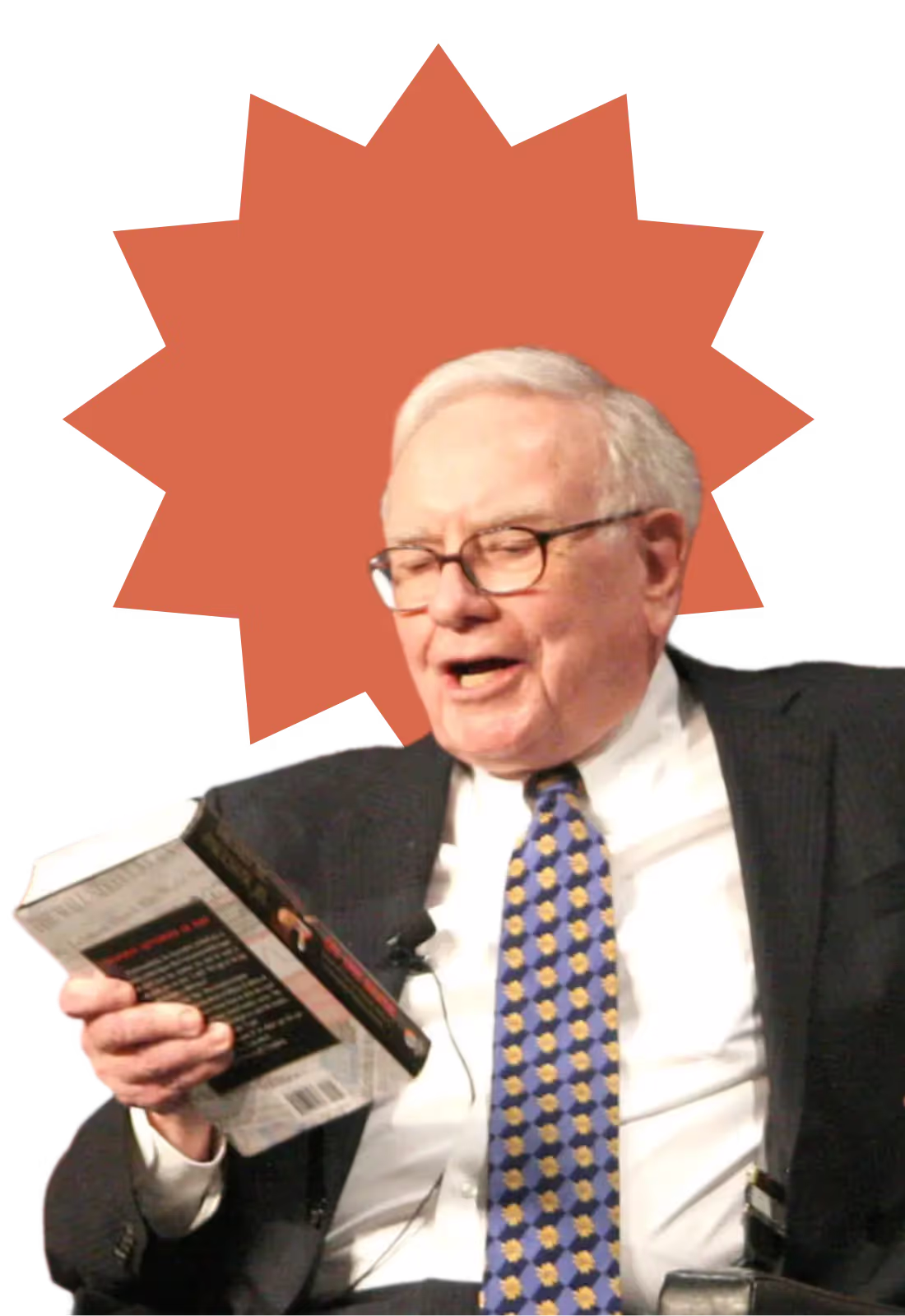 Warren Buffet reading a book